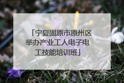 宁夏固原市原州区举办产业工人电子电工技能培训班