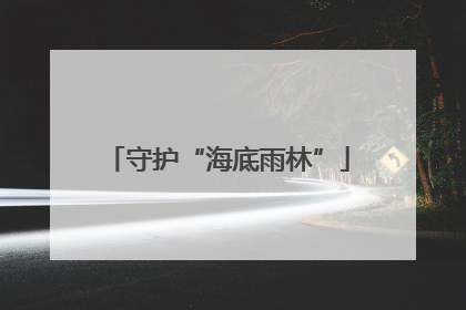 守护“海底雨林”