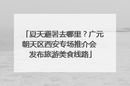 夏天避暑去哪里？广元朝天区西安专场推介会 发布旅游美食线路