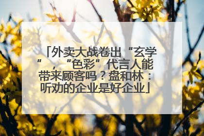外卖大战卷出“玄学”，“色彩”代言人能带来顾客吗？盘和林：听劝的企业是好企业