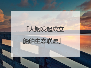 太钢发起成立船舶生态联盟
