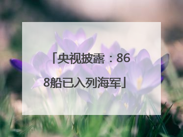央视披露：868船已入列海军