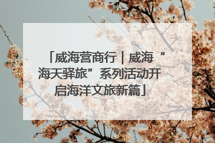 威海营商行｜威海“海天驿旅”系列活动开启海洋文旅新篇
