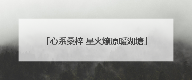 心系桑梓 星火燎原暖湖塘