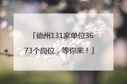 德州131家单位3673个岗位，等你来！