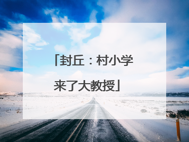 封丘：村小学来了大教授