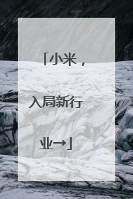小米，入局新行业→