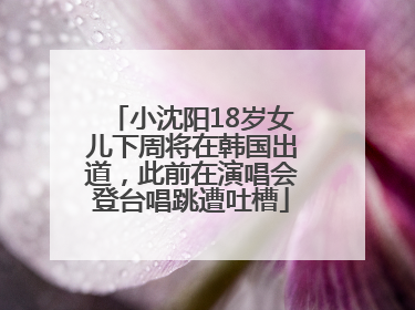 小沈阳18岁女儿下周将在韩国出道，此前在演唱会登台唱跳遭吐槽