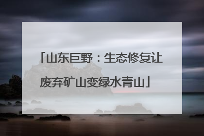 山东巨野：生态修复让废弃矿山变绿水青山