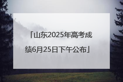 山东2025年高考成绩6月25日下午公布