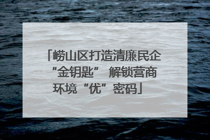 崂山区打造清廉民企“金钥匙” 解锁营商环境“优”密码