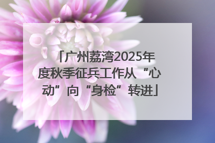 广州荔湾2025年度秋季征兵工作从“心动”向“身检”转进