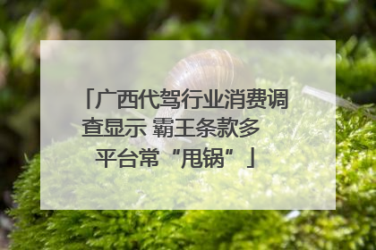 广西代驾行业消费调查显示 霸王条款多 平台常“甩锅”