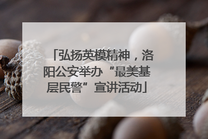 弘扬英模精神，洛阳公安举办“最美基层民警”宣讲活动