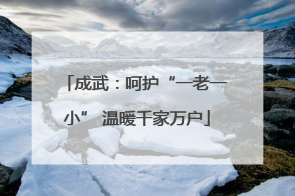 成武：呵护“一老一小” 温暖千家万户