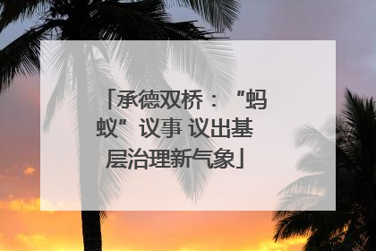 承德双桥：“蚂蚁”议事 议出基层治理新气象