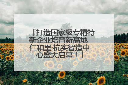 打造国家级专精特新企业培育新高地 仁和里·杭实智造中心盛大启幕！