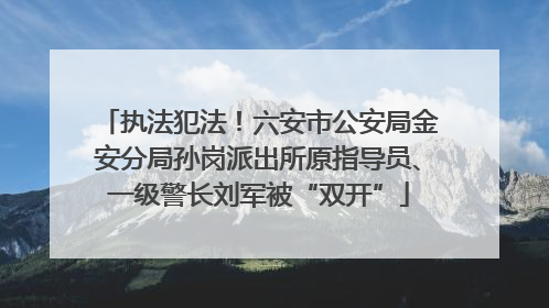 执法犯法！六安市公安局金安分局孙岗派出所原指导员、一级警长刘军被“双开”