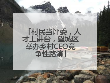 村民当评委，人才上讲台，望城区举办乡村CEO竞争性路演