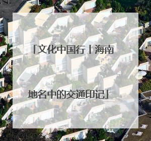 文化中国行丨海南地名中的交通印记