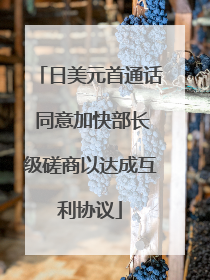 日美元首通话 同意加快部长级磋商以达成互利协议