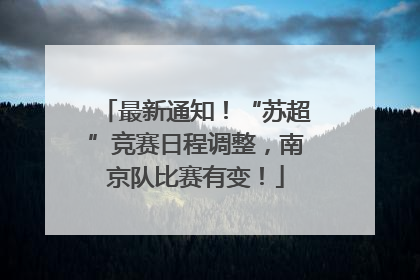 最新通知！“苏超”竞赛日程调整，南京队比赛有变！