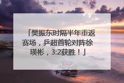 樊振东时隔半年重返赛场，乒超首轮对阵徐瑛彬，3:2获胜！