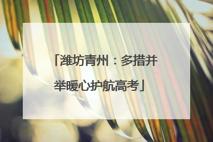 潍坊青州：多措并举暖心护航高考