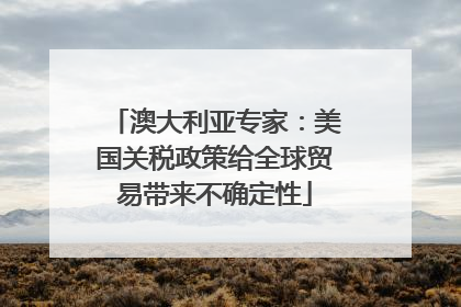 澳大利亚专家：美国关税政策给全球贸易带来不确定性