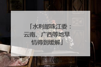 水利部珠江委：云南、广西等地旱情得到缓解