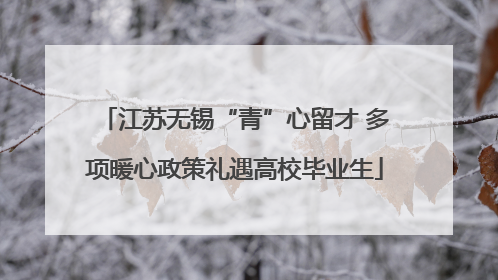 江苏无锡“青”心留才 多项暖心政策礼遇高校毕业生