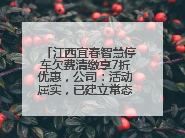 江西宜春智慧停车欠费清缴享7折优惠，公司：活动属实，已建立常态化诉讼追缴机制