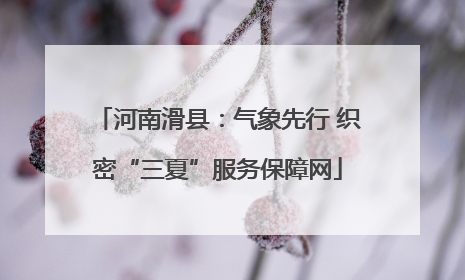 河南滑县：气象先行 织密“三夏”服务保障网