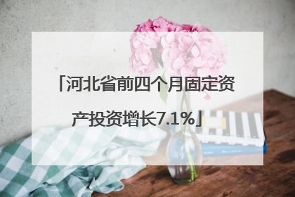 河北省前四个月固定资产投资增长7.1%