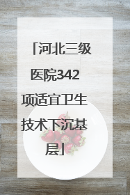 河北三级医院342项适宜卫生技术下沉基层