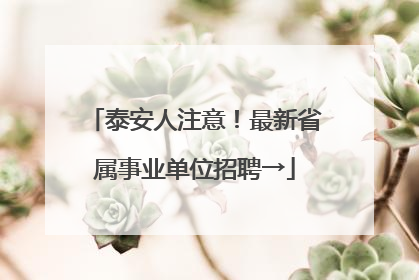 泰安人注意！最新省属事业单位招聘→