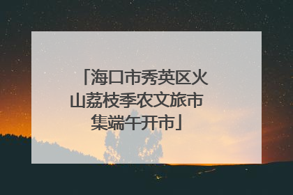 海口市秀英区火山荔枝季农文旅市集端午开市