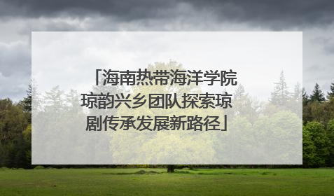 海南热带海洋学院琼韵兴乡团队探索琼剧传承发展新路径