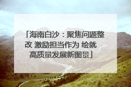 海南白沙：聚焦问题整改 激励担当作为 绘就高质量发展新图景