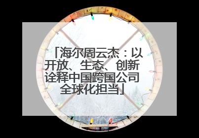 海尔周云杰：以开放、生态、创新诠释中国跨国公司全球化担当
