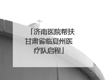 济南医院帮扶甘肃省临夏州医疗队启程