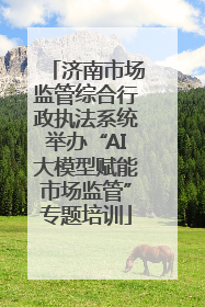 济南市场监管综合行政执法系统举办“AI大模型赋能市场监管”专题培训
