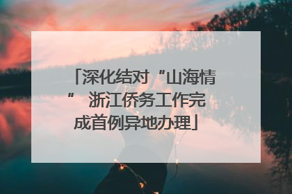 深化结对“山海情” 浙江侨务工作完成首例异地办理