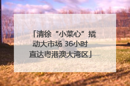 清徐“小菜心”撬动大市场 36小时直达粤港澳大湾区