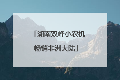 湖南双峰小农机畅销非洲大陆