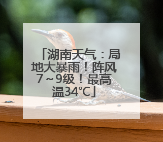 湖南天气：局地大暴雨！阵风7～9级！最高温34℃