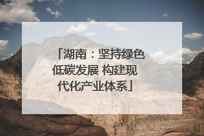 湖南：坚持绿色低碳发展 构建现代化产业体系