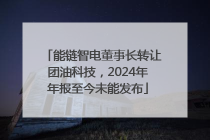 能链智电董事长转让团油科技，2024年年报至今未能发布