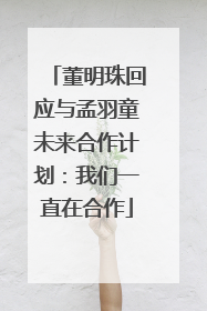 董明珠回应与孟羽童未来合作计划：我们一直在合作