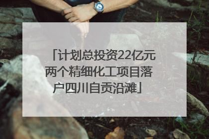 计划总投资22亿元 两个精细化工项目落户四川自贡沿滩